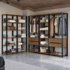 Guarda-Roupa Closet Modulado 4 Gavetas 317 cm Rustic/Preto Valencia Madesa