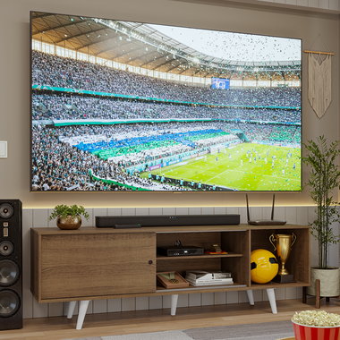 Rack para TV até 80 Polegadas 160cm Rustic Pés Brancos Torino Madesa