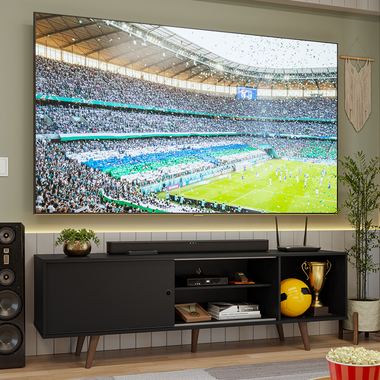 Rack para TV até 80 Polegadas 160cm com Pés Preto/Rustic Torino Madesa