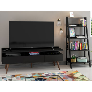 Rack para TV até 65 Polegadas Madesa Londres e Estante Escada Preto