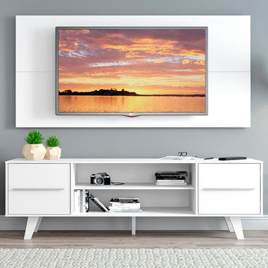 Rack Madesa Copenhagen e Painel para TV até 55 Polegadas Branco