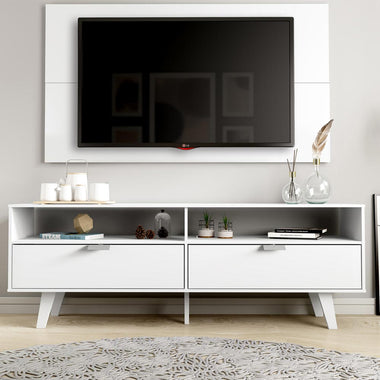 Rack Madesa Oslo e Painel para TV até 55 Polegadas 2 Portas Branco