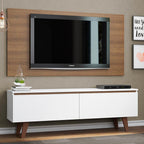 Rack Madesa Le Mans e Painel para TV até 55 Polegadas 2 Portas Branco/Rustic