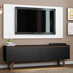 Rack Madesa Le Mans e Painel para TV até 55 Polegadas 2 Portas Preto/Branco