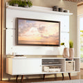 Rack Madesa Dubai e Painel para TV até 65 Polegadas com Pés Branco/Rustic 099B