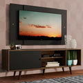 Rack Madesa Dubai com Pés e Painel para TV até 58 Polegadas Rustic/Preto 7KD8