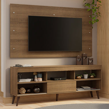 Rack com Painel para TV até 65 Polegadas com Pés Rustic Detroit Madesa