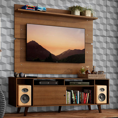 Rack Madesa Cancun com Pés e Painel para TV até 65 Polegadas Rustic