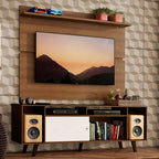 Rack Madesa Cancun com Pés e Painel para TV até 65 Polegadas Rustic/Branco 6E5Z