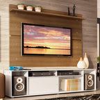Rack Madesa Cancun e Painel para TV até 65 Polegadas Branco/Rustic 095Z