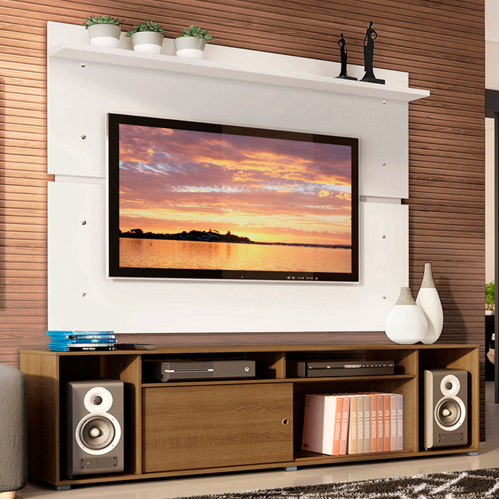 Rack Madesa Cancun e Painel para TV até 65 Polegadas Rustic/Branco 5Z09