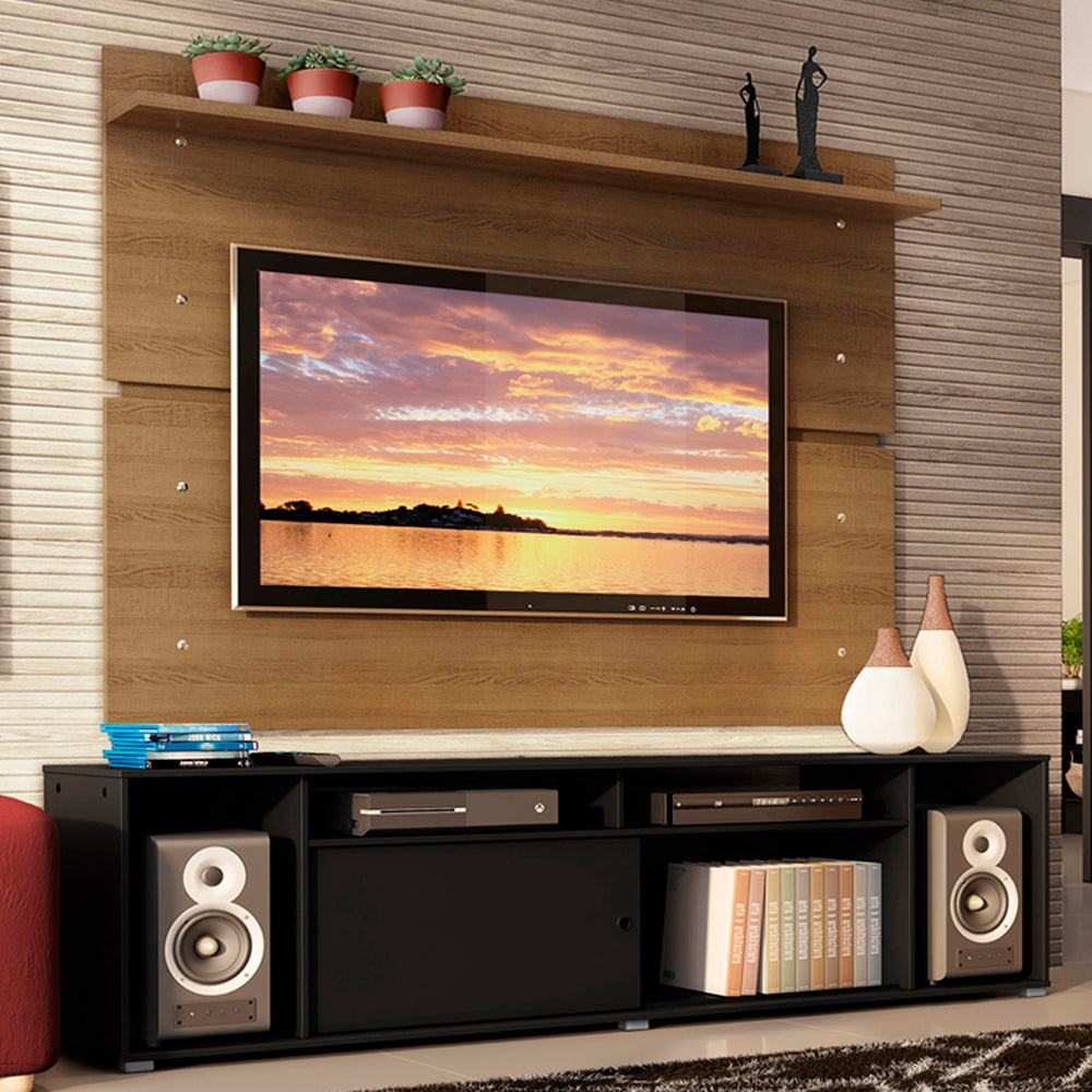 Rack Madesa Cancun e Painel para TV até 65 Polegadas Preto/Rustic 8N5Z