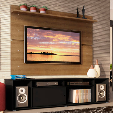 Rack Madesa Cancun e Painel para TV até 65 Polegadas Preto/Rustic 8N5Z