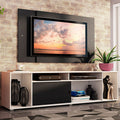 Rack Madesa Cancun e Painel para TV até 58 Polegadas Branco/Preto 738N