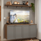 Rack para TV até 70 Polegadas + Prateleiras 160cm Rustic/Cinza Vik Madesa 05
