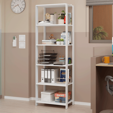 Estante Armário Multiuso para Escritório 59cm 5 Prateleiras Branco Madesa