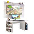 Mesa para Computador Gamer Madesa 9409 e Painel para TV até 65 Polegadas Branco