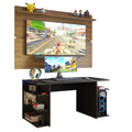 Mesa para Computador Gamer Madesa 9409 e Painel para TV até 65 Polegadas Preto/Rustic