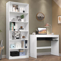 Escrivaninha Madesa Rubi + Estante Livreiro 6908 Branco