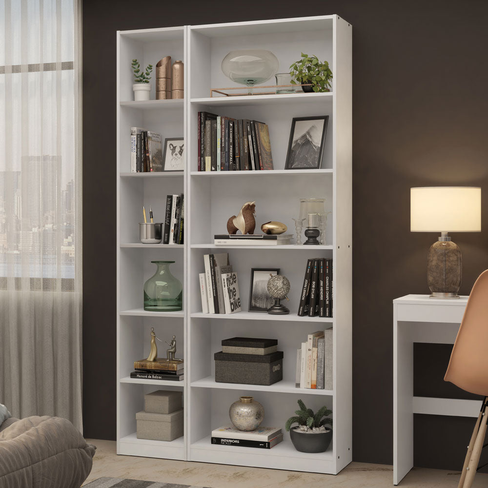 Kit Madesa Estante Livreiro 6908 + Estante Livreiro 6906 Branco