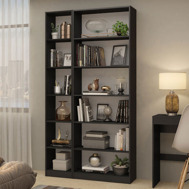 Kit Madesa Estante Livreiro 6908 + Estante Livreiro 6906 Preto