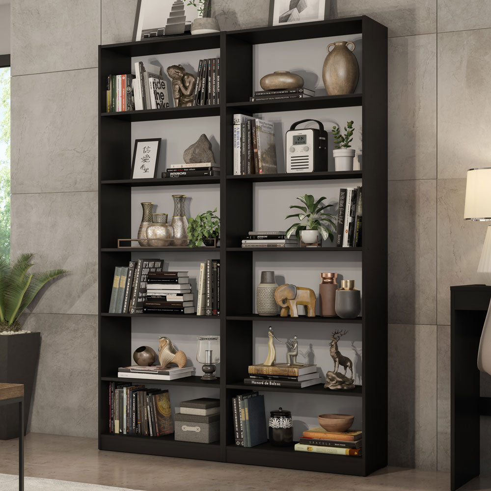 Kit Madesa com 2 Estantes Livreiro 6908 Preto