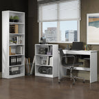 Escrivaninha Madesa Rubi + Estante 6908 + Estante 6907 Branco/Preto