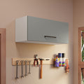 Armário Aéreo Multiuso 80cm 1 Porta Basculante Branco/Cinza Agata Madesa