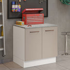 Balcão Multiuso 80cm 2 Portas Branco/Crema Agata Madesa