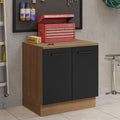 Balcão Multiuso 80cm 2 Portas Rustic/Preto Agata Madesa