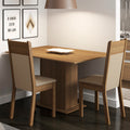 Conjunto Sala de Jantar Madesa Gabi Mesa Tampo de Madeira com 2 Cadeiras Rustic/Crema/Sintético Bege