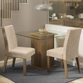 Conjunto Sala de Jantar Madesa Luli Mesa Tampo de Vidro com 2 Cadeiras Rustic/Imperial