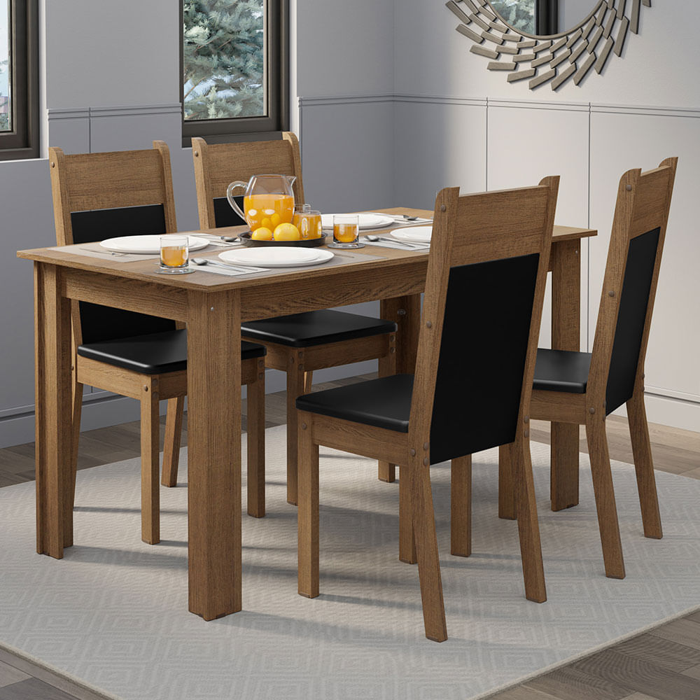 01-MDJA0400027KPT-perspectiva-conjunto-sala-jantar-mesa-tampo-madeira-4-cadeiras-rustic-preto-elen-madesa