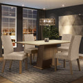 Conjunto Sala de Jantar Madesa Flavia Mesa Tampo de Madeira com 4 Cadeiras Rustic/Crema/Imperial