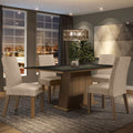 Conjunto Sala de Jantar Madesa Flavia Mesa Tampo de Madeira com 4 Cadeiras Rustic/Preto/Imperial