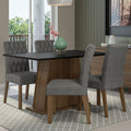 Conjunto Sala de Jantar Mesa Tampo de Madeira 4 Cadeiras Rustic/Preto/Silver Fiona Madesa