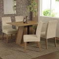 Conjunto Sala de Jantar Mesa Tampo de Madeira 4 Cadeiras Rustic/Imperial Agnes Madesa