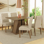 Conjunto Sala de Jantar Mesa Tampo de Madeira 4 Cadeiras Rustic/Imperial Gisele Madesa
