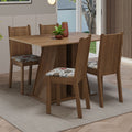 Conjunto Sala de Jantar Mesa Tampo de Madeira 4 Cadeiras Rustic/Hibiscos Marilyn Madesa