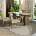 Conjunto Sala de Jantar Mesa Tampo de Madeira 4 Cadeiras Rustic/Crema/Imperial Ruby Madesa