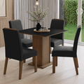Conjunto Sala de Jantar Tampo de Madeira 4 Cadeiras Rustic/Preto/Oxford Aspen Madesa