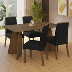 Conjunto Sala de Jantar Tampo de Madeira 4 Cadeiras Rustic/Oxford Tulum Madesa