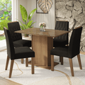 Conjunto Sala de Jantar Tampo de Vidro 4 Cadeiras Rustic/Oxford Pitanga Madesa