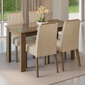 Conjunto Sala de Jantar Tampo de Vidro 4 Cadeiras Rustic/Imperial Pétala Madesa