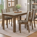 Conjunto Sala de Jantar Alva Mesa Tampo de Madeira 4 Cadeiras Rustic/Crema/Bege Marrom Madesa