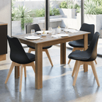 Conjunto Sala de Jantar Garda Mesa Tampo de Madeira 4 Cadeiras Rustic/Preto Madesa