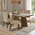 Conjunto Sala de Jantar Tampo de Madeira 4 Cadeiras Rustic/Crema/Imperial Arles Madesa