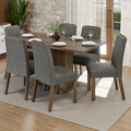 Conjunto Sala de Jantar Tampo de Vidro 6 Cadeiras Rustic/Silver Dália Madesa