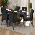 Conjunto Sala de Jantar Tampo de Vidro 6 Cadeiras Rustic/Preto/Oxford Dália Madesa