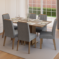 Conjunto Sala de Jantar Tampo de Madeira 6 Cadeiras Rustic/Silver Bosque Madesa